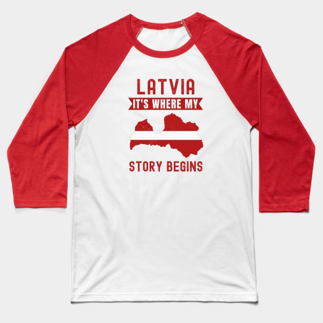 Latvia Baseball T-Shirt by footballomatic